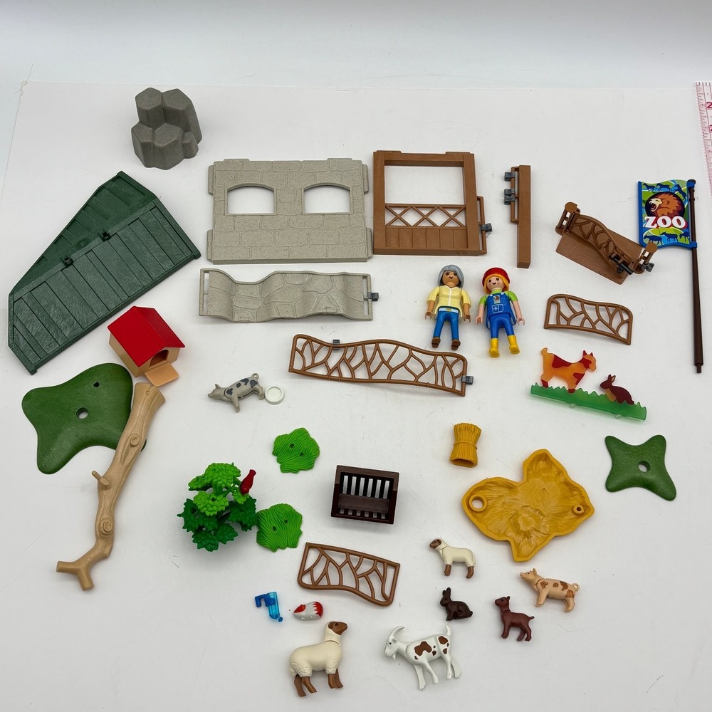 Playmobil 6635 Petting Zoo Animal Park Building Fence Figures Accessories Parts